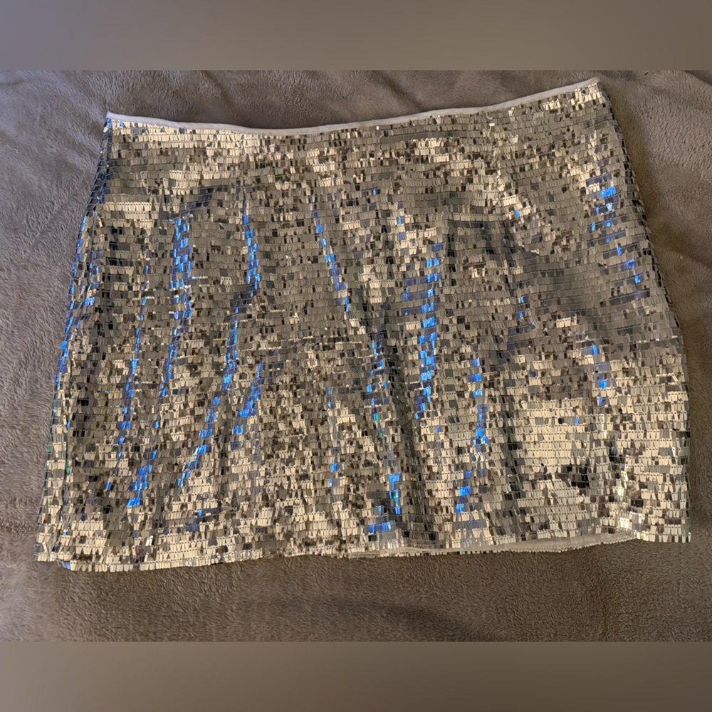 Plus Size Sequin Mini Pelmit Skirt